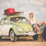 woman, model, hippie, fashion, style, nature, car wallpapers, stylish woman, volkswagen, beetle, car, classic, vintage, automobile, automotive, beach, sand, seashore, vehicle, classic car, boots, leather boots, modeling, pose, posing